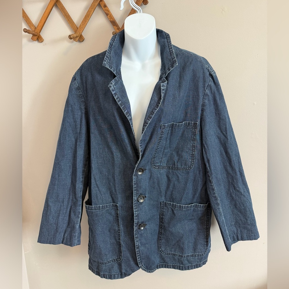Gap 1969 Radley Denim Blazer Clouded dark denim XL boxy oversized